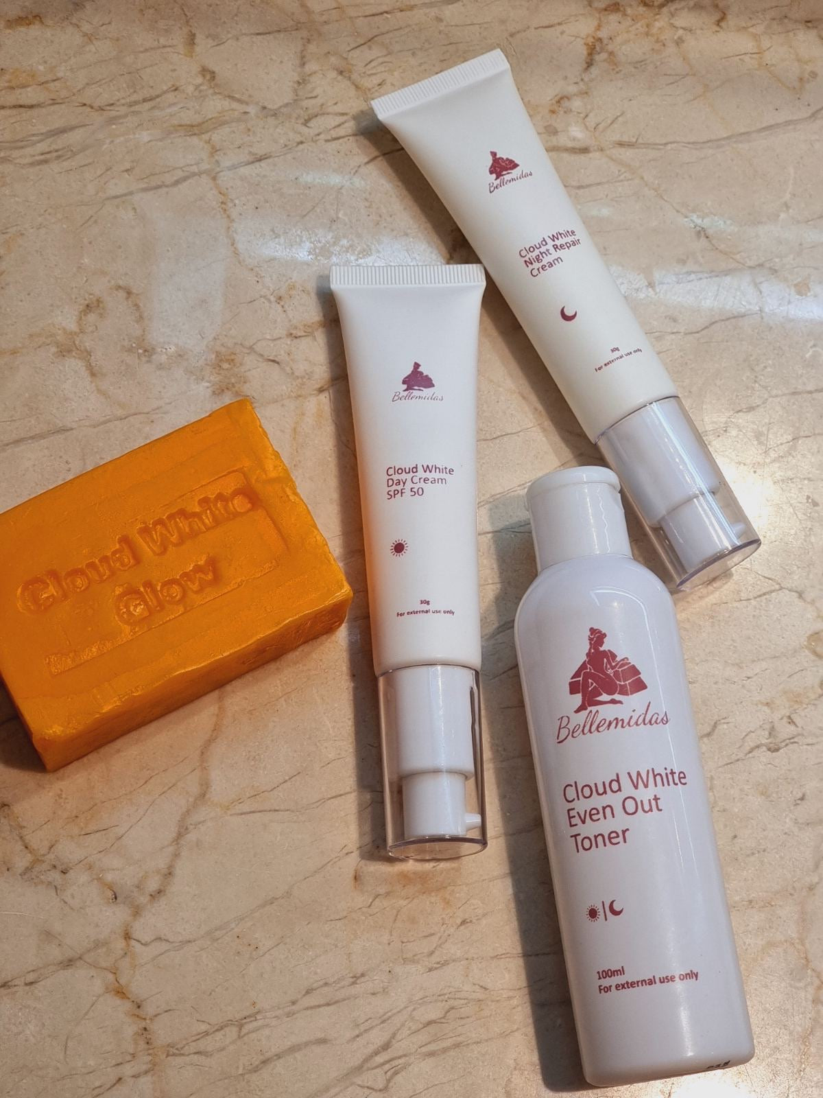 Bellemidas Cloud White Glow Facial Set – Whitening, Anti-Acne, Anti-Aging Skincare for Radiant Skin