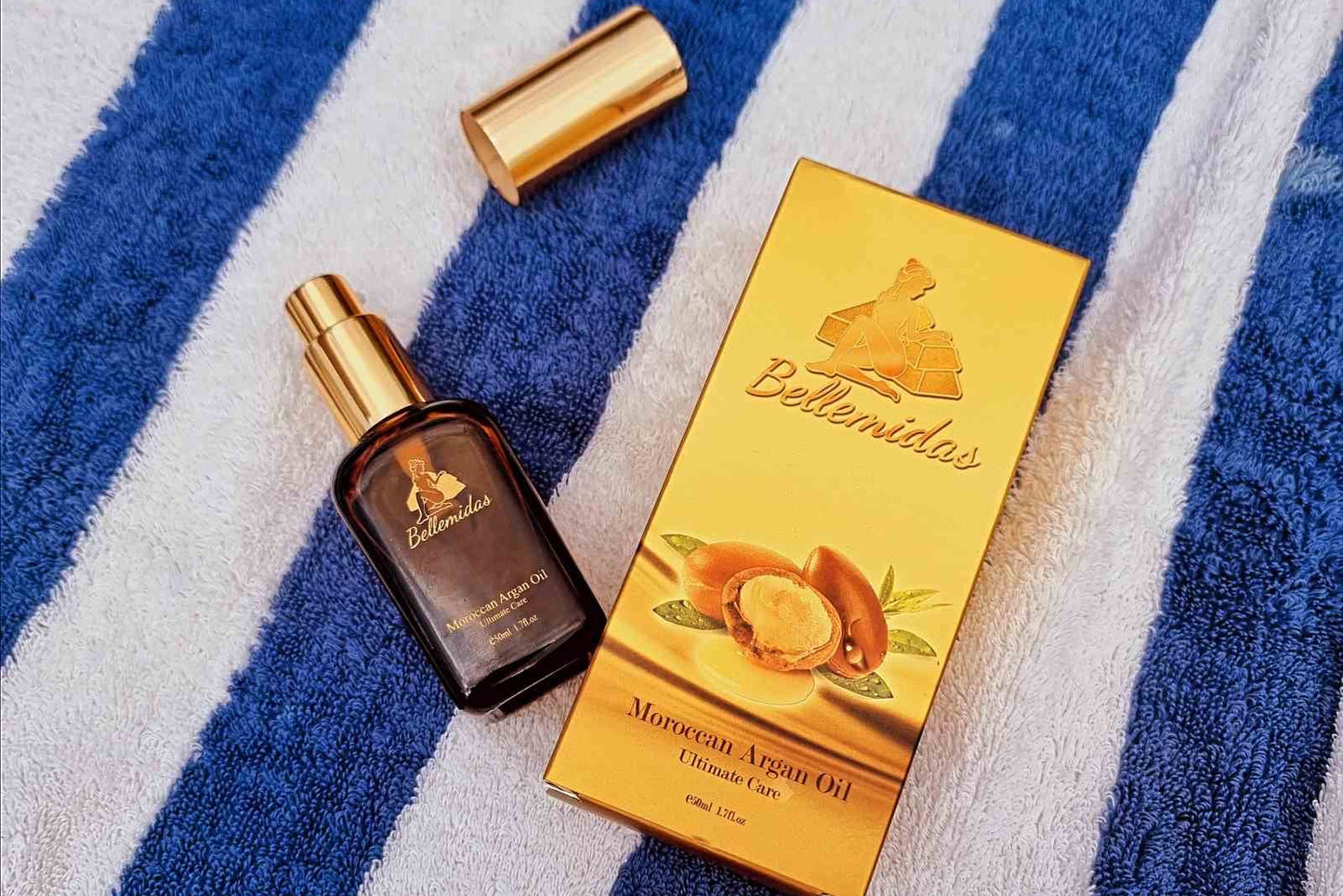 Applying Bellemidas Argan Oil to smooth and repair hair